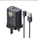 شاحن سفر Mcdodo CH-398 بقوة 30W ثنائي الوظيفة مع USB-A وUSB-C وشحن الساعة